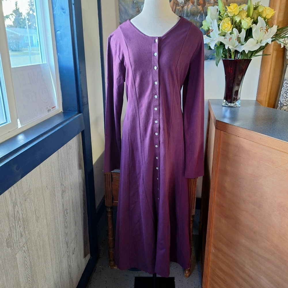 Real Comfort by Chadwicks Knit Button Down Dress, Size PL, RN#107444, NWOT